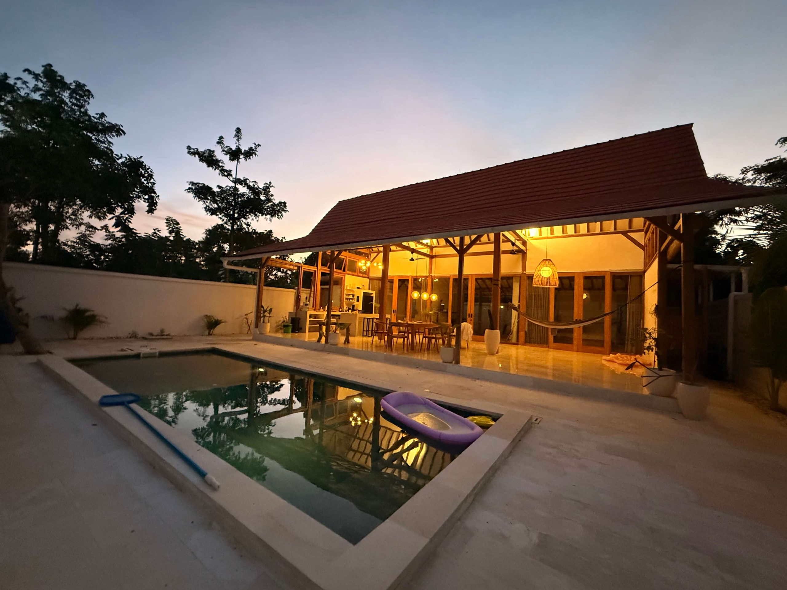 Peace Villa Bali in the evening